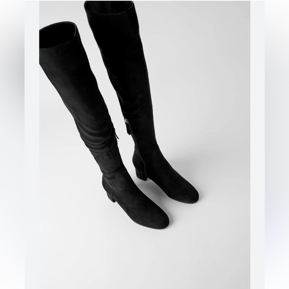 Zara Black Over the Knee Boots - Picture 1 of 3